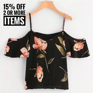 Florals Cold Shoulder Top